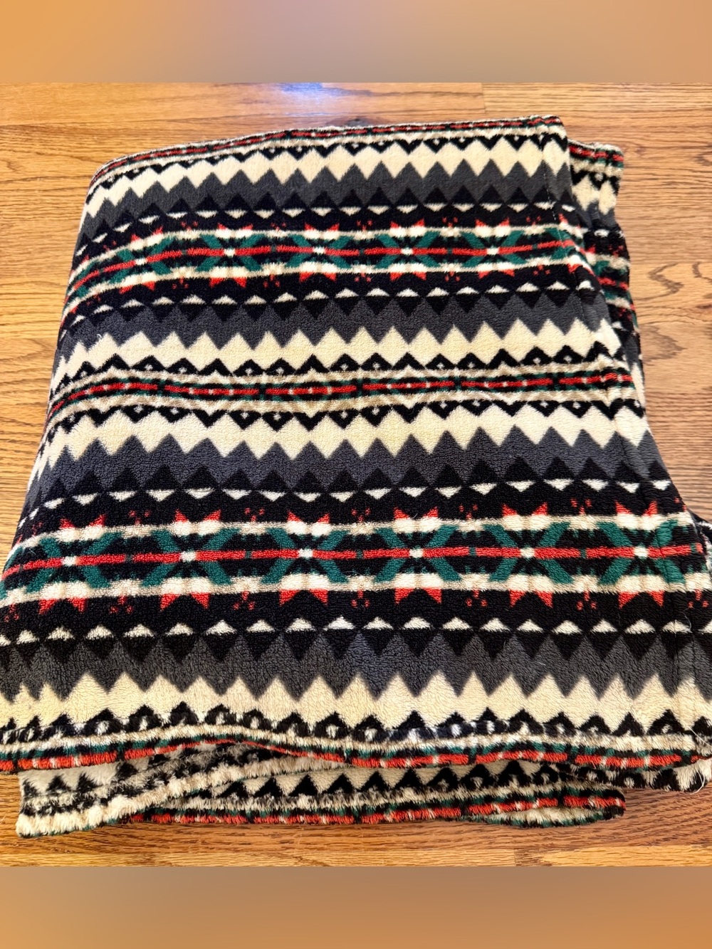 Ralph Lauren Native American Style Throw Blanket Fair Isle Geometric Fleece GUC